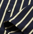 AMI - Camp-Collar Striped Twill Shirt - Men - Navy