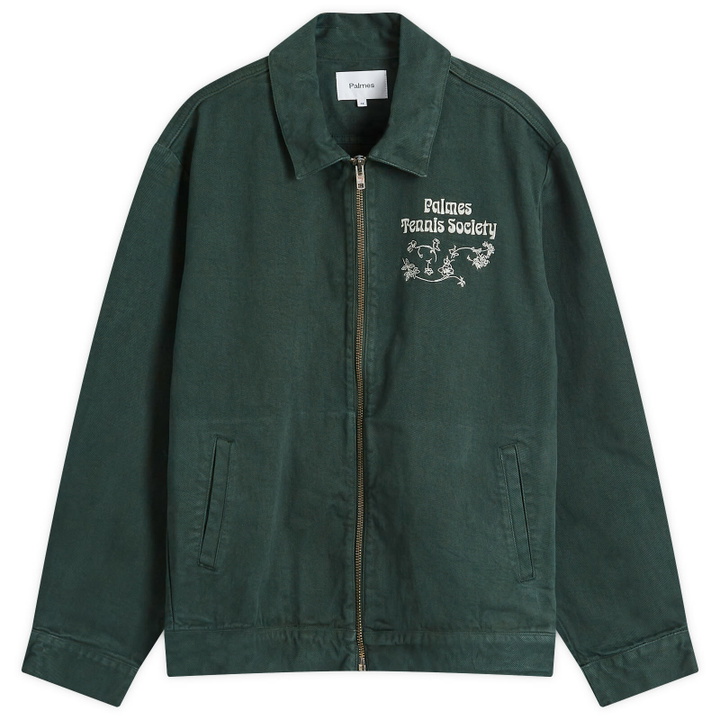 Photo: Palmes Men's Fifth Twill Shirt Jacket in Bottle Green
