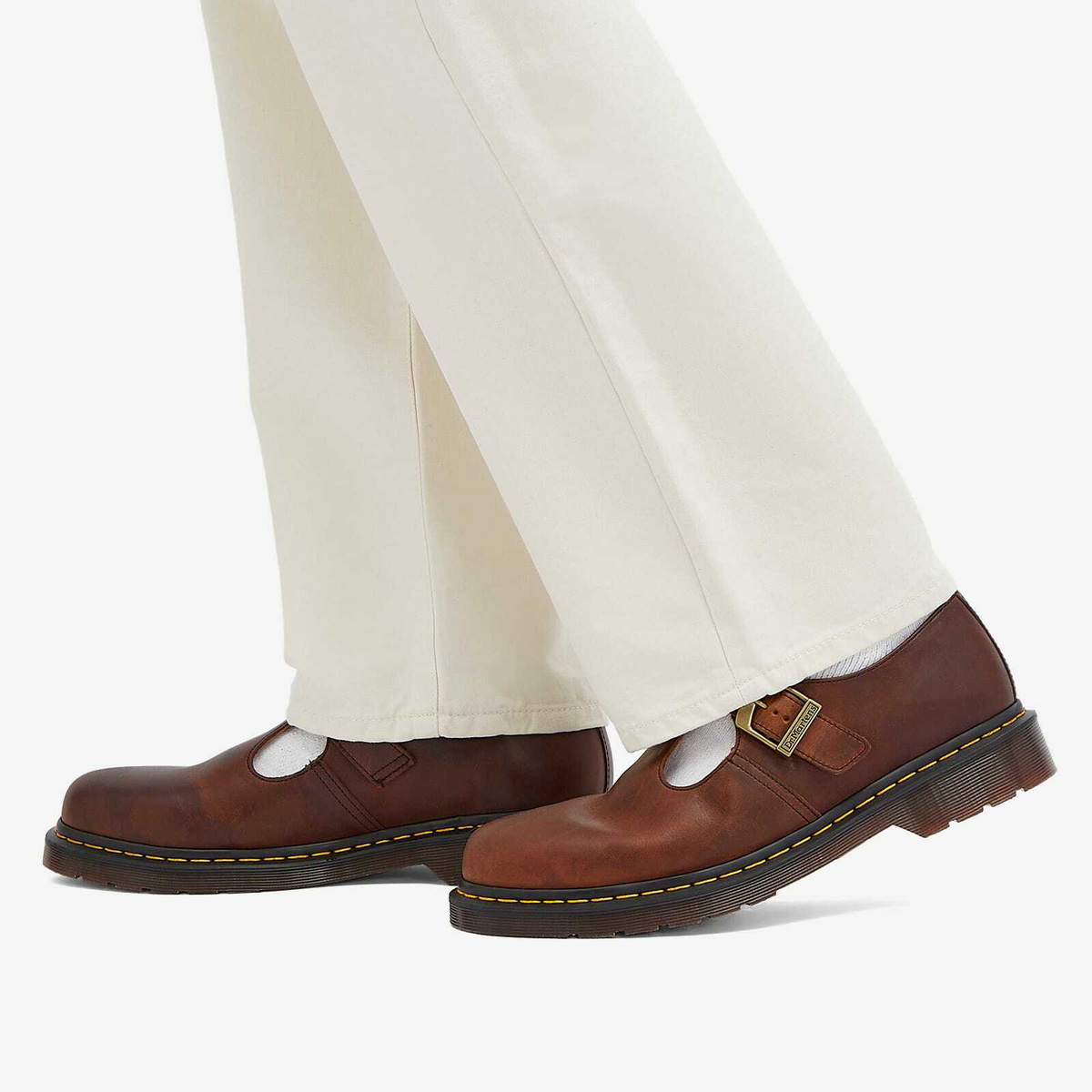 Dr. Martens Men's T-Bar Shoe Regency Calf Sneakers in Whiskey