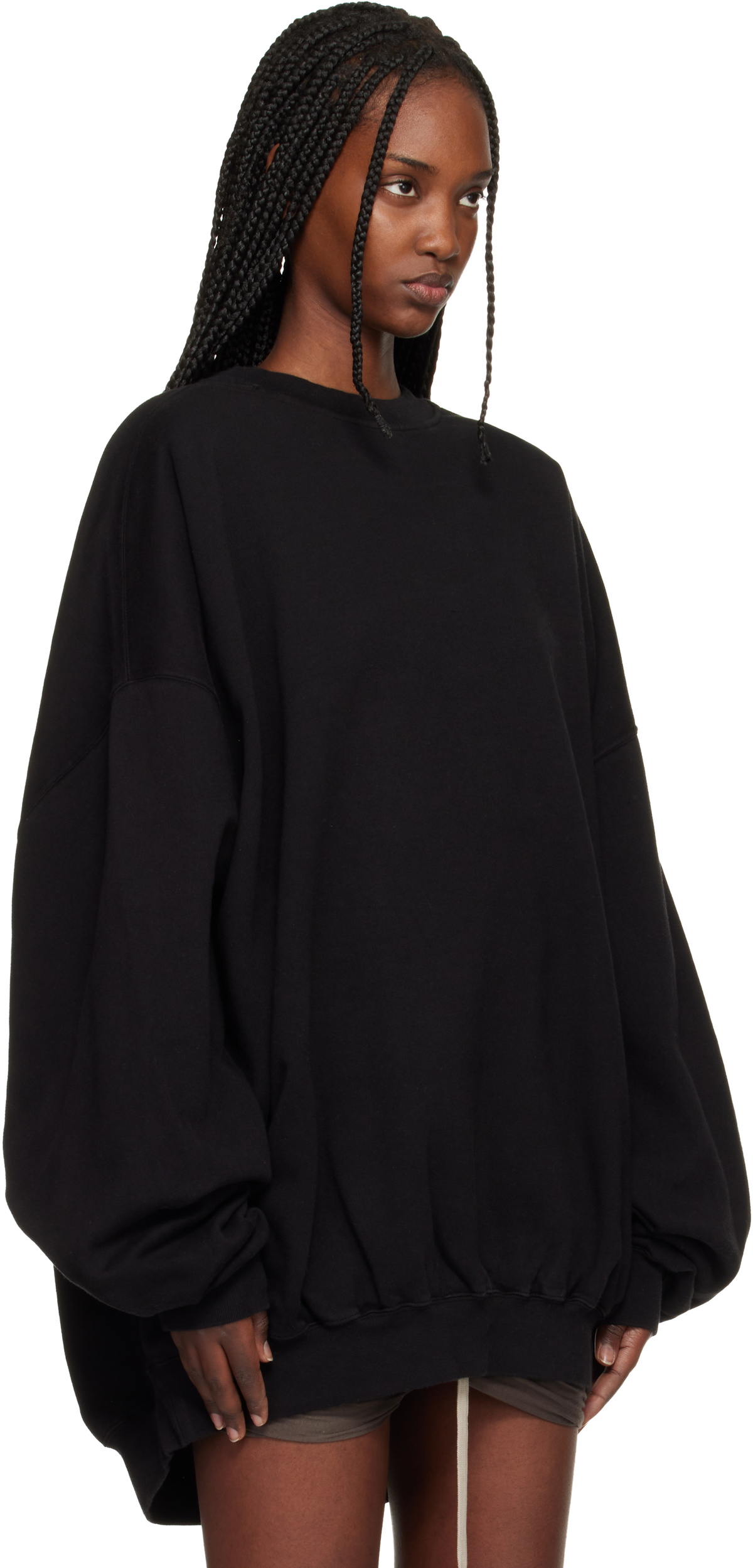 Rick Owens DRKSHDW Black Temple Hun Crewneck Sweatshirt