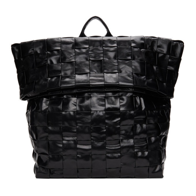 Photo: Bottega Veneta Black Intrecciato Medium The Casette Backpack