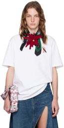 JW Anderson White Puffin Embroidered T-Shirt