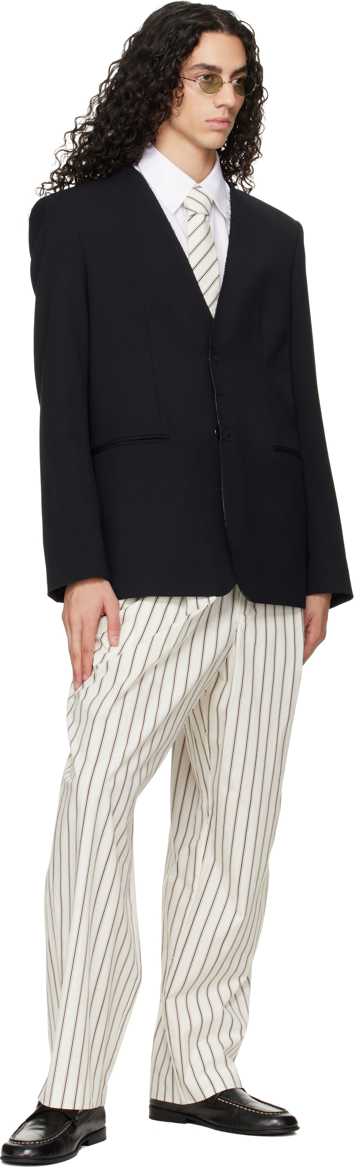 LGN Louis Gabriel Nouchi Off-White Rayée Tie