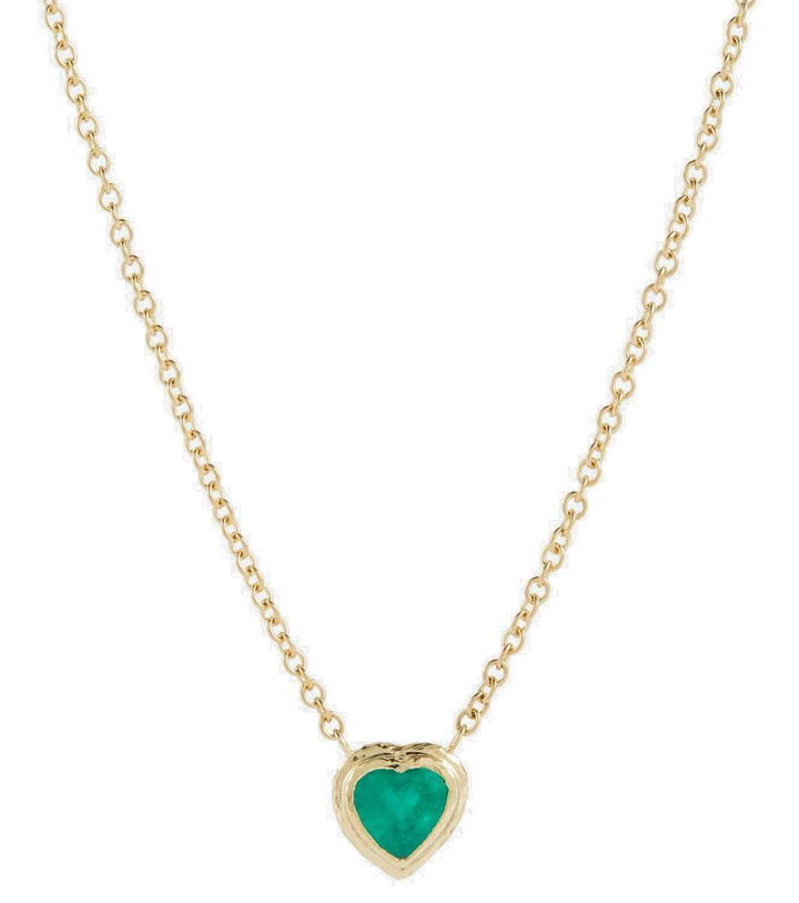 Photo: Octavia Elizabeth Heart & Toggle 18kt gold necklace with emerald