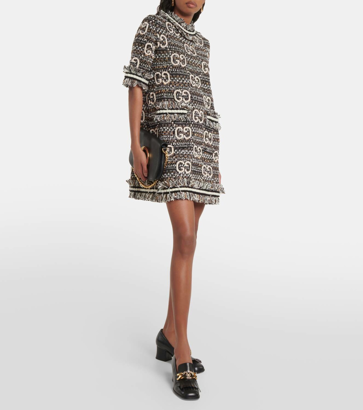 ワンピース Gucci TWEED DRESS Gucci Embellished Tweed Dress | Lyst
