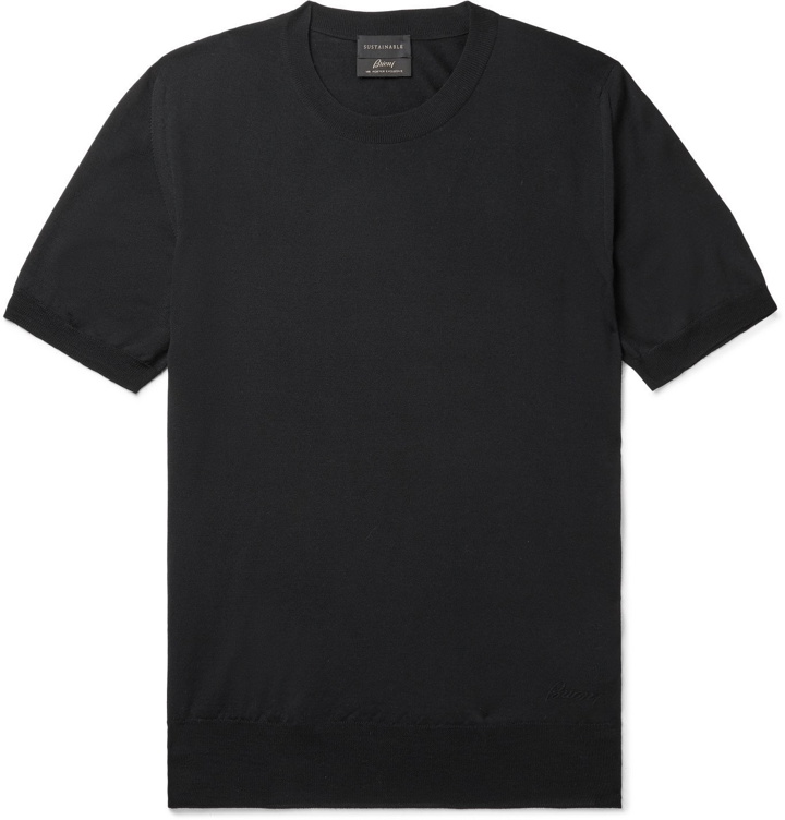 Photo: Brioni - Wool T-Shirt - Black