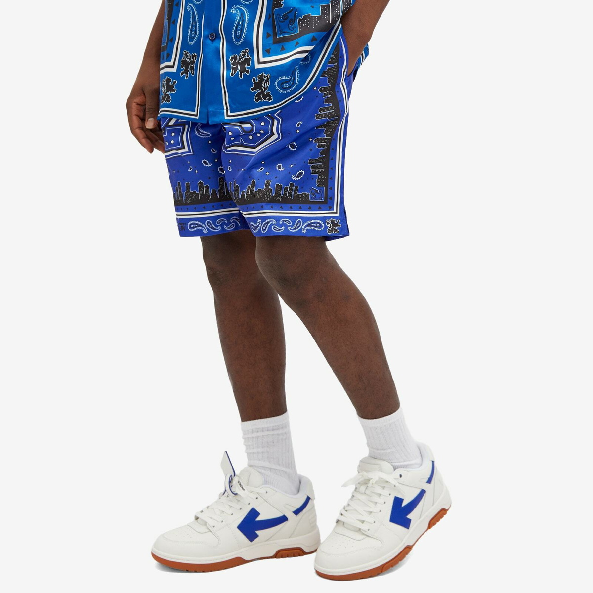 Off-White Men's Bandana Swim Shorts in Nautical Blue
