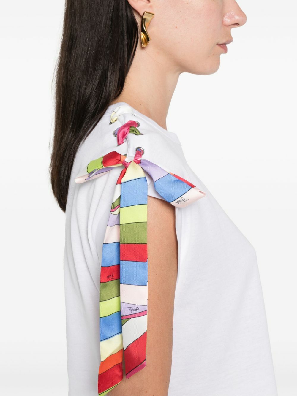 EMILIO PUCCI 半袖Tシャツ S ホワイト Pucci Printed cotton T-shirt Emilio Pucci