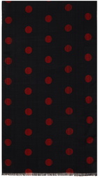 Paul Smith Black Dot & Stripe Scarf