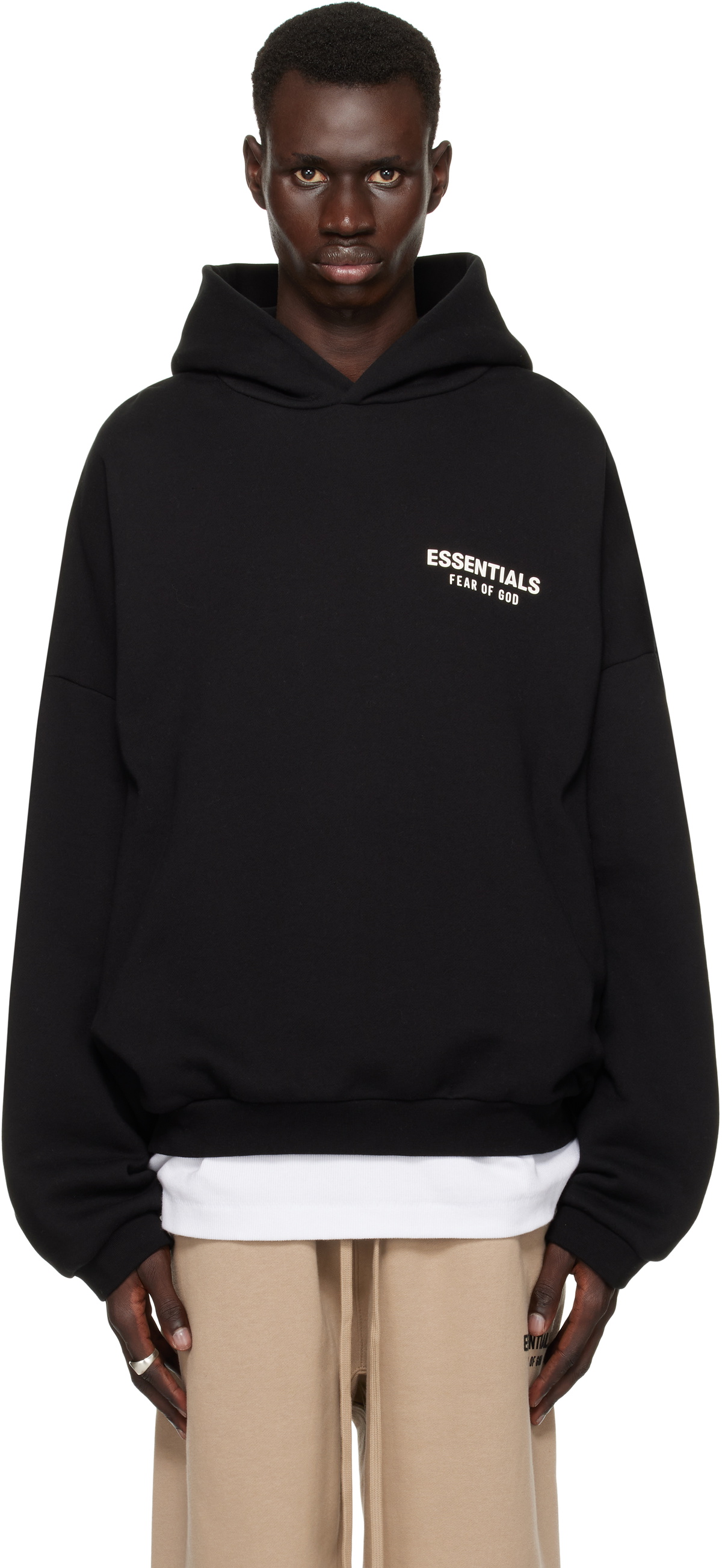 Fear of God ESSENTIALS Black Fleece Hoodie Fear Of God Essentials