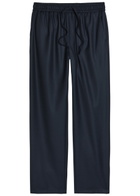 Dolce & Gabbana Drawstring Straight-leg Wool Trousers Black