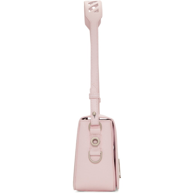 Off-White pink Binder Clip leather shoulder bag