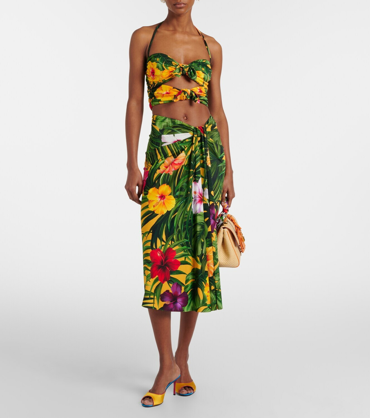 Dolce&Gabbana Draped floral midi skirt