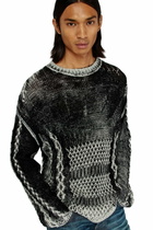 Diesel Treated cable-knit jumper - Knitwear Mens in Multicolor