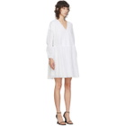 Edit White Tiered Sleeve Peplum Dress