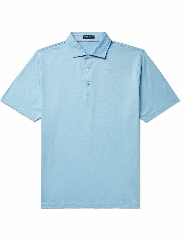 Photo: Peter Millar - Excursionist Stretch Cotton and Modal-Blend Polo Shirt - Blue