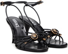 Versace Black Opera Bow Nappa 85mm Heeled Sandals