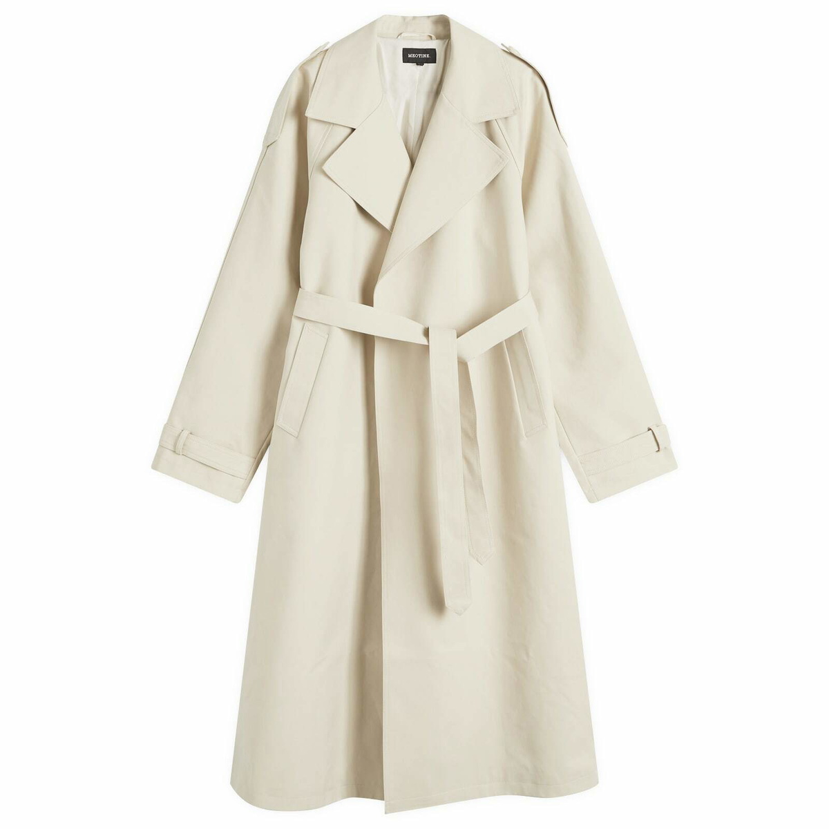 Meotine Women's Rico Long Canvas Trench Coat in Crème