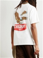 Cherry Los Angeles - Soaring Eagle Garment-Dyed Logo-Print Cotton-Jersey T-Shirt - White