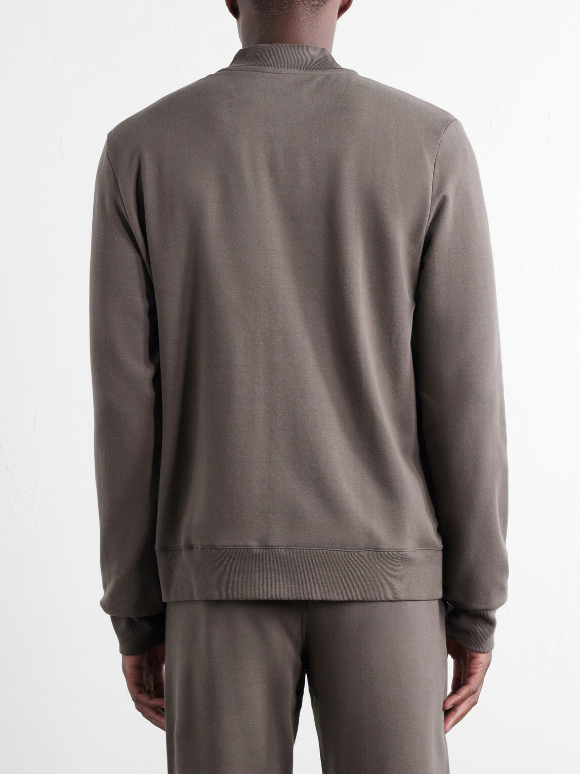 Zimmerli - Cotton-Blend Jersey Zip-Up Overshirt - Brown
