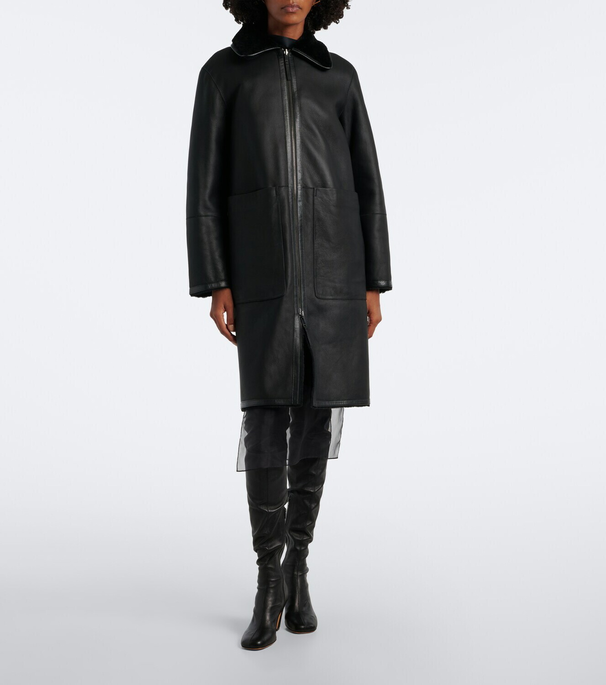 Joseph Caspian reversible leather and shearling coat