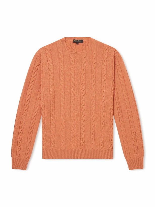 Photo: Loro Piana - Cedar Cable-Knit Cashmere Sweater - Orange