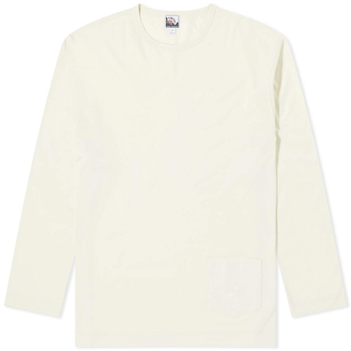 Photo: Sunspel Men's x Nigel Cabourn Long Sleeve Pocket T-Shirt in Stone White