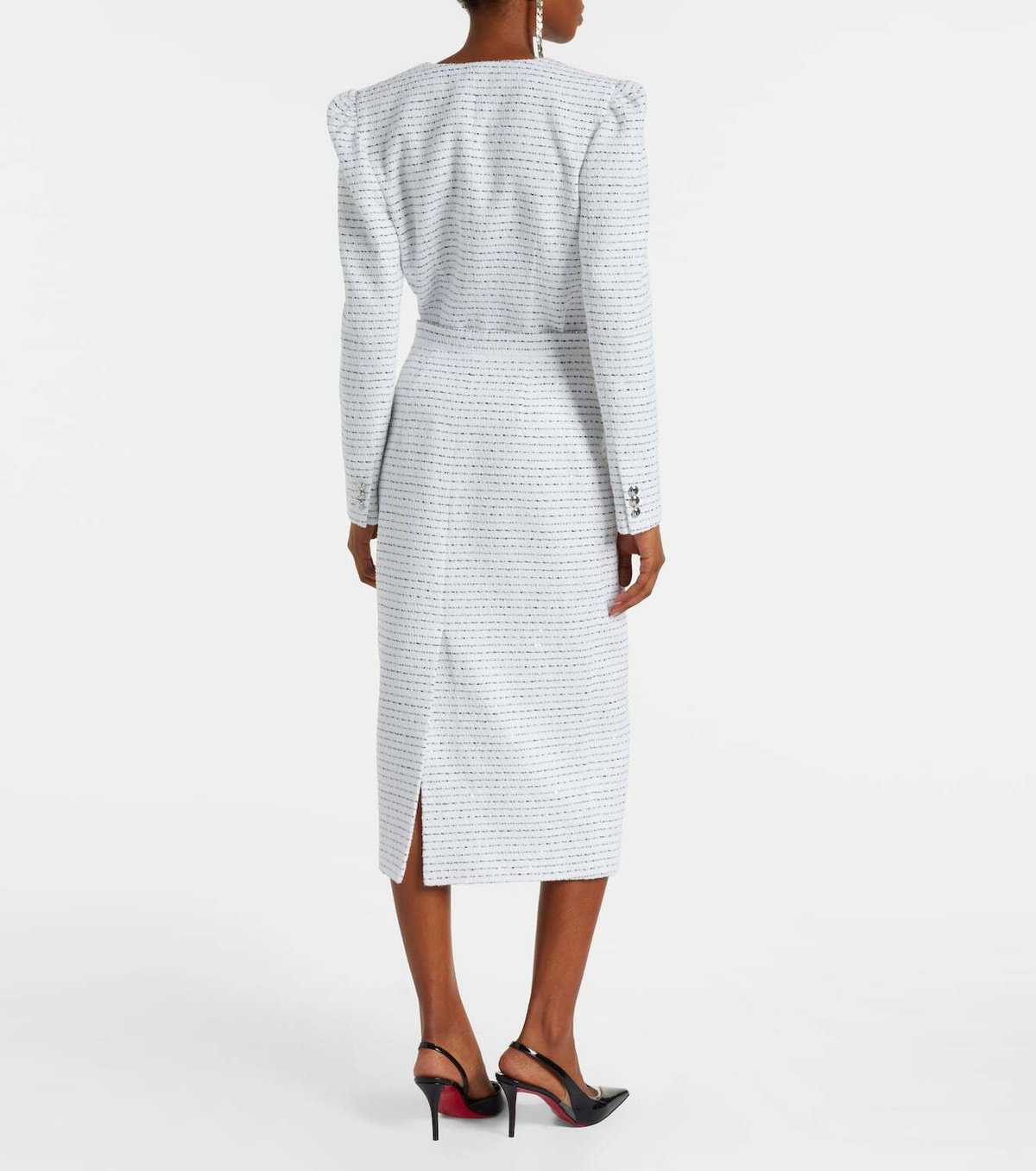 Alessandra Rich Sequined tweed midi skirt