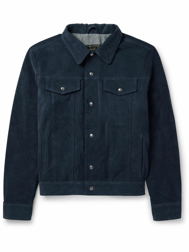 Photo: Golden Bear - Suede Trucker Jacket - Blue