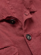 Massimo Alba - Convertible-Collar Linen-Canvas Overshirt - Red