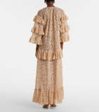 Adriana Degreas Ruffled lace maxi dress