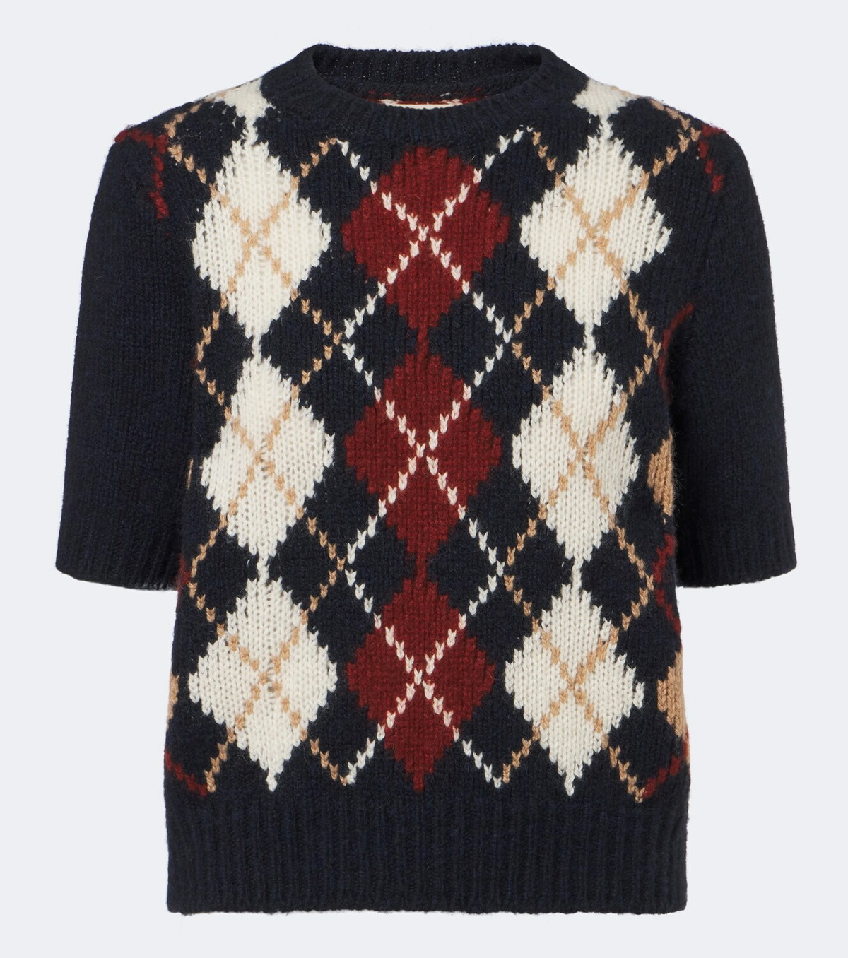 Khaite Lisa argyle cashmere and mohair sweater