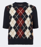 Khaite Lisa argyle cashmere and mohair sweater