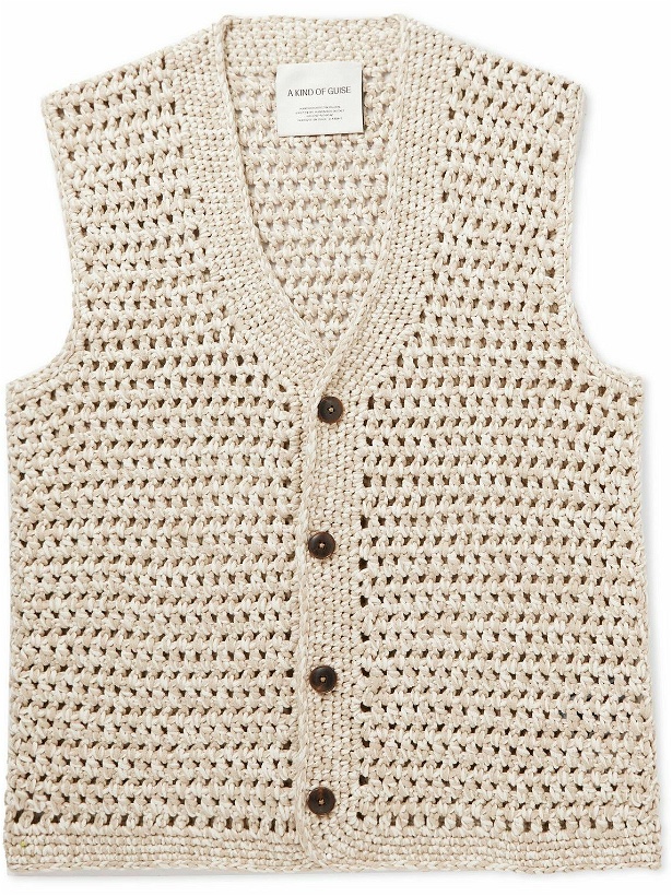 Photo: A Kind Of Guise - Haroun Crocheted Cotton Sweater Vest - Neutrals