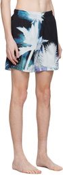 McQueen Black & Blue Lightleak Thistle Swim Short