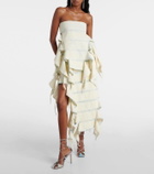 Y/Project Bug asymmetric denim midi skirt