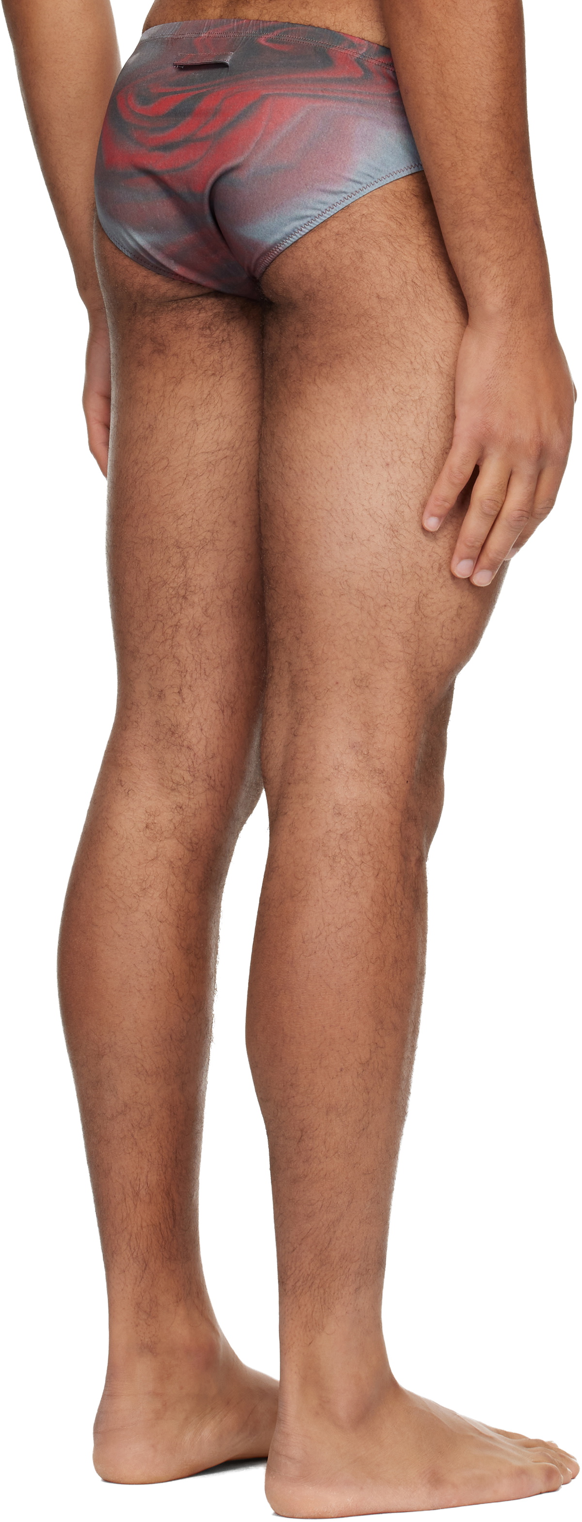 Jean Paul Gaultier Red 'The Blurry Roses' Swim Briefs