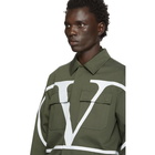 Valentino Khaki and White VLogo Jacket