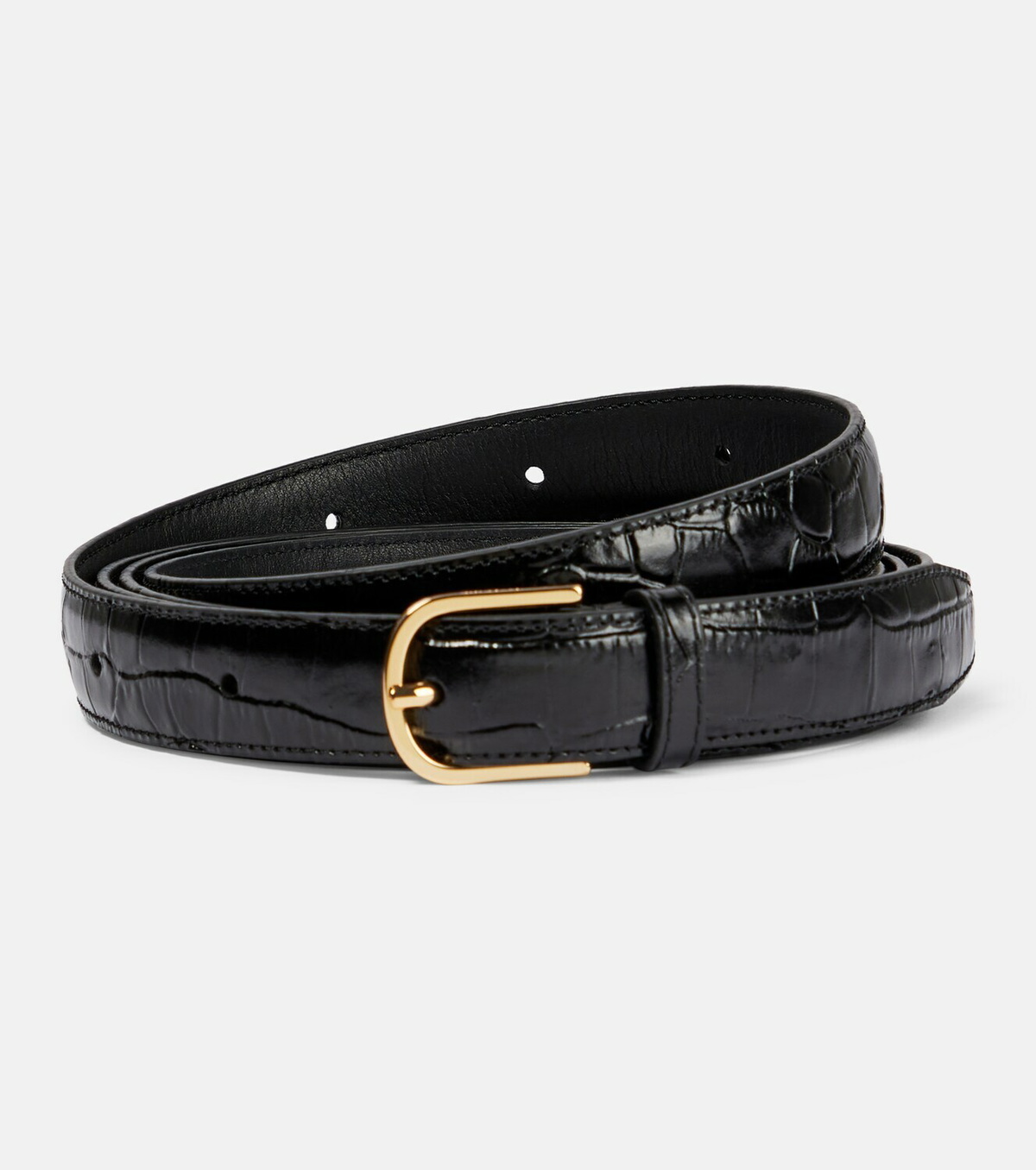 Toteme wrap belt black Wrap belt | Croco - Crush Concept main image 2