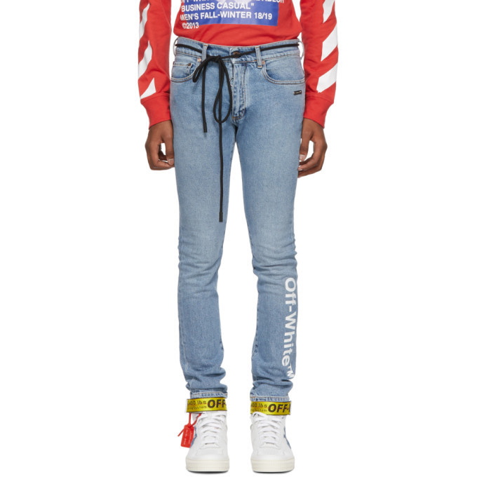 Photo: Off-White Blue Logo Skinny Jeans