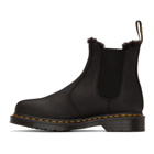 Dr. Martens Black 2976 Fur-Lined Chelsea Boots