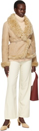 Saks Potts Beige Moss Shearling Jacket