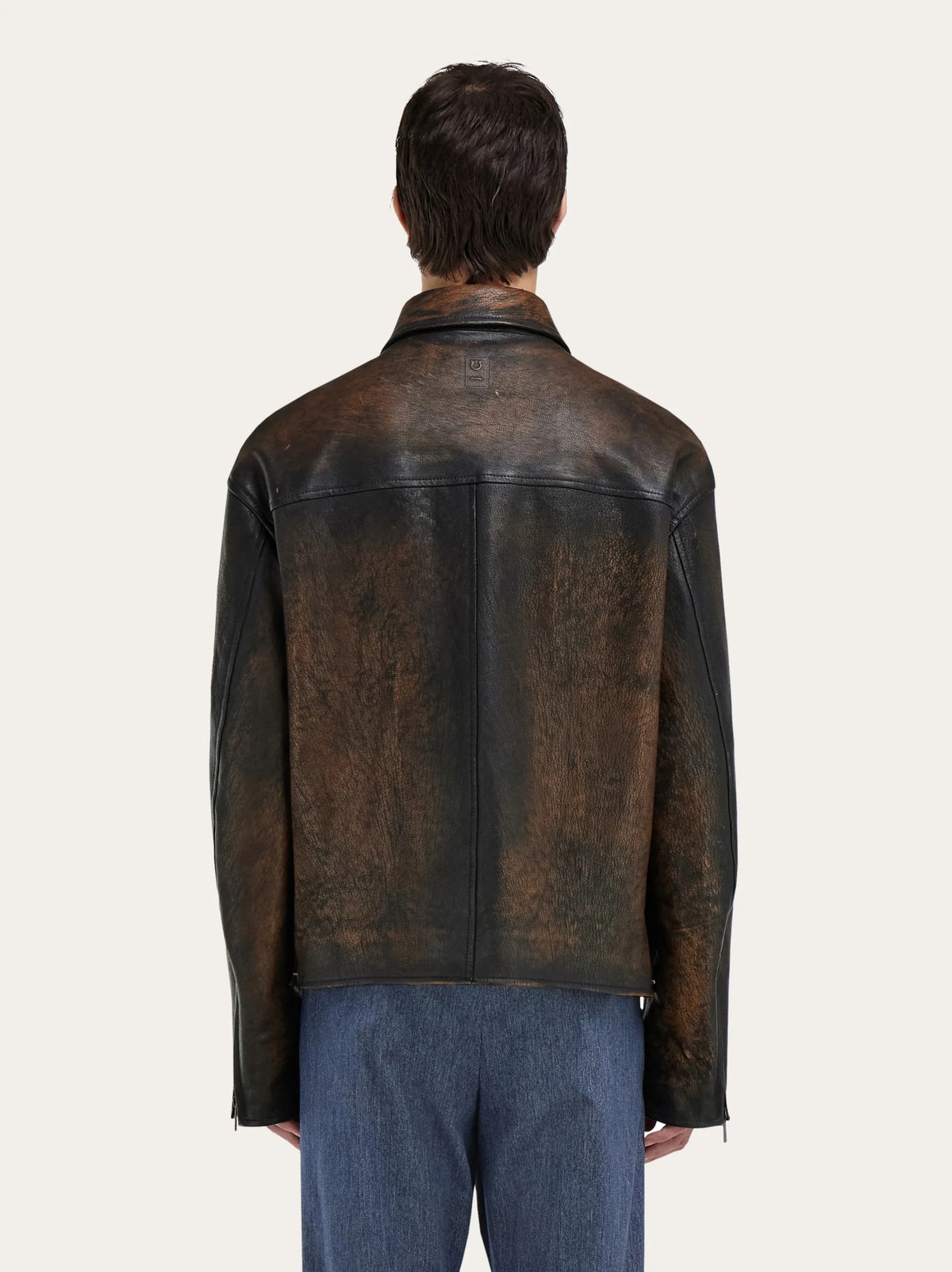 Ferragamo Mens Leather jacket in Brown