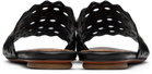 ALAÏA Black Vienne Leather Slides