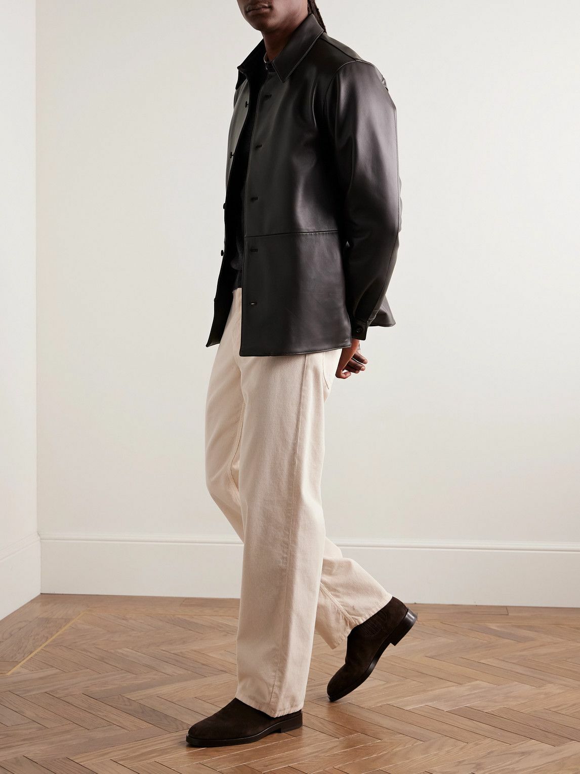 Saman Amel - Leather Shirt Jacket - Brown