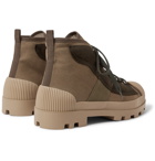 Acne Studios - Daniel Suede and Grosgrain-Trimmed Canvas Boots - Men - Army green