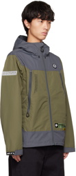 AAPE by A Bathing Ape Green & Gray Hooded Jacket