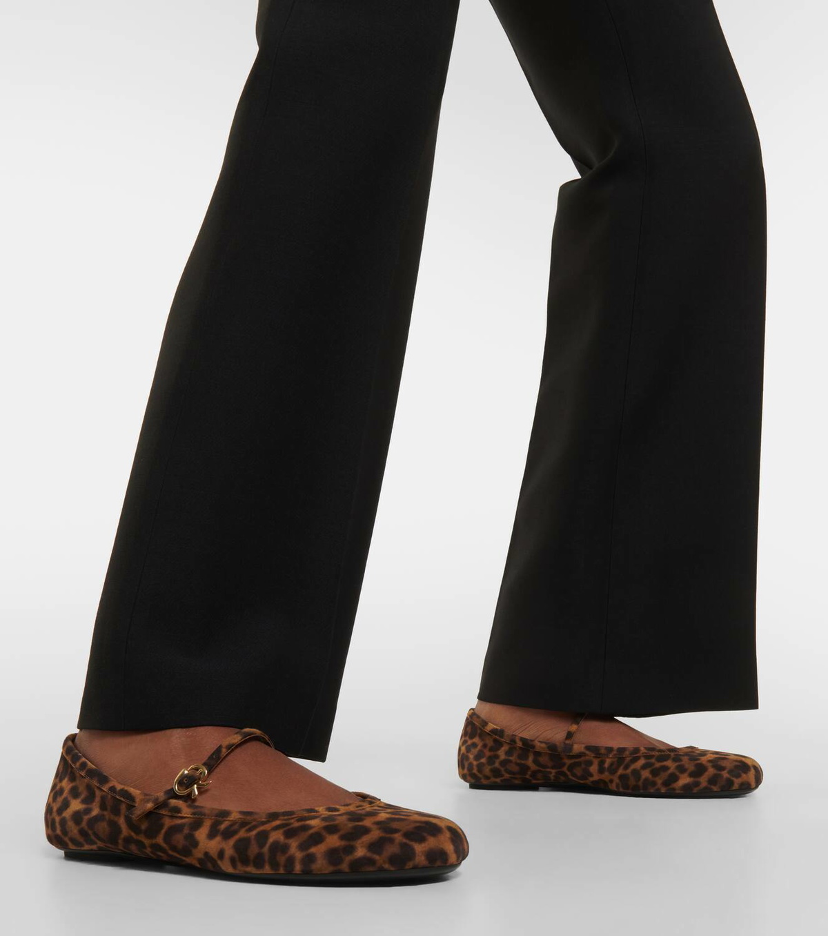 Gianvito Rossi Carla leopard-print suede ballet flats