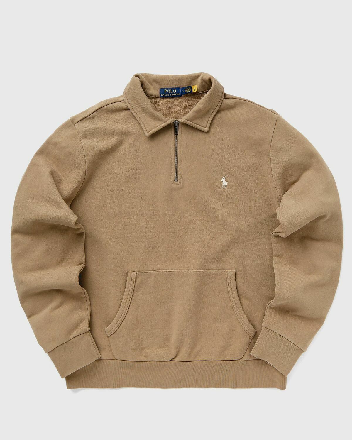 Polo Ralph Lauren Long Sleeve Sweatshirt Brown Half Zips Polo