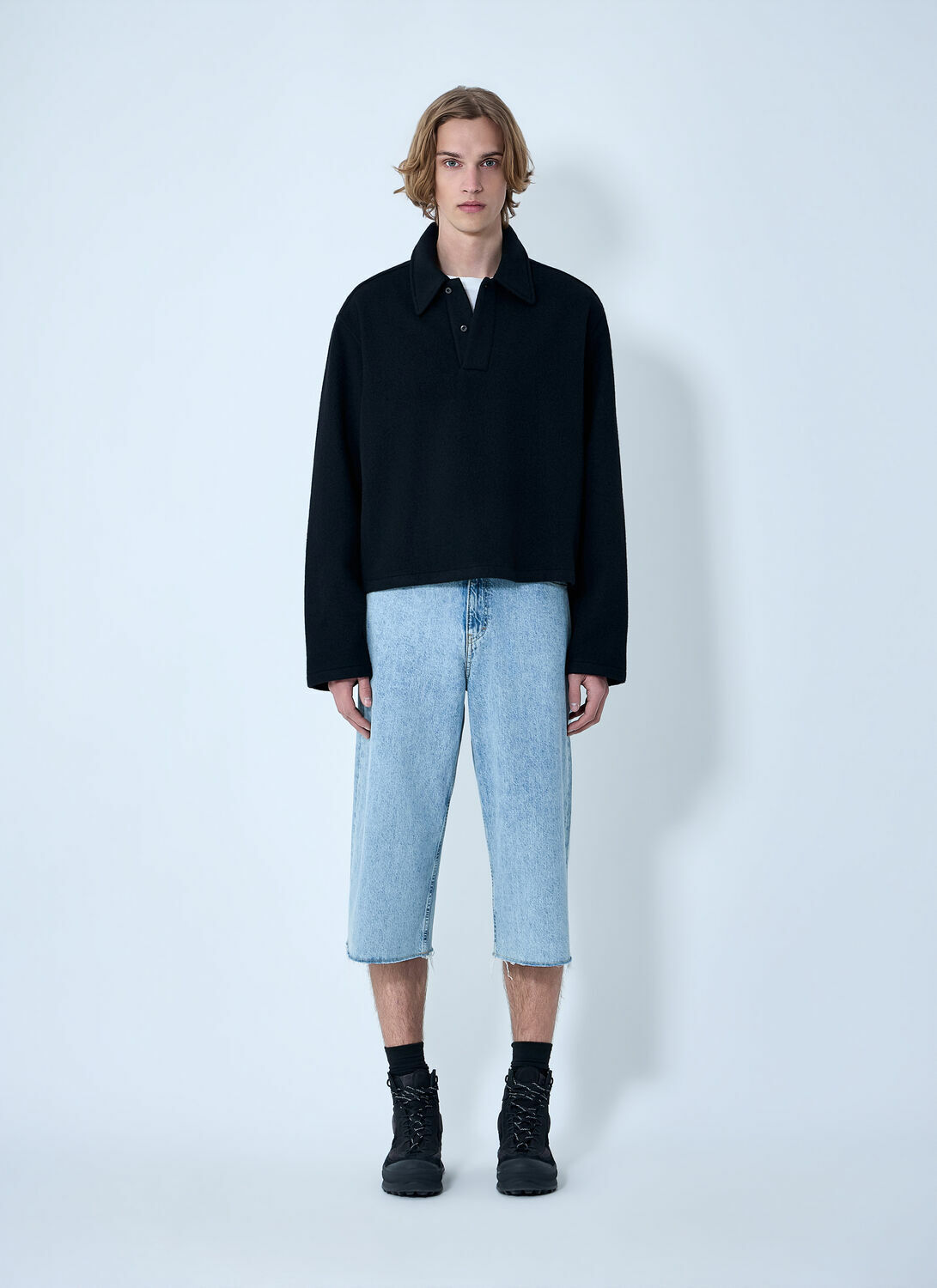 RIER Wool Blend Polo Sweater